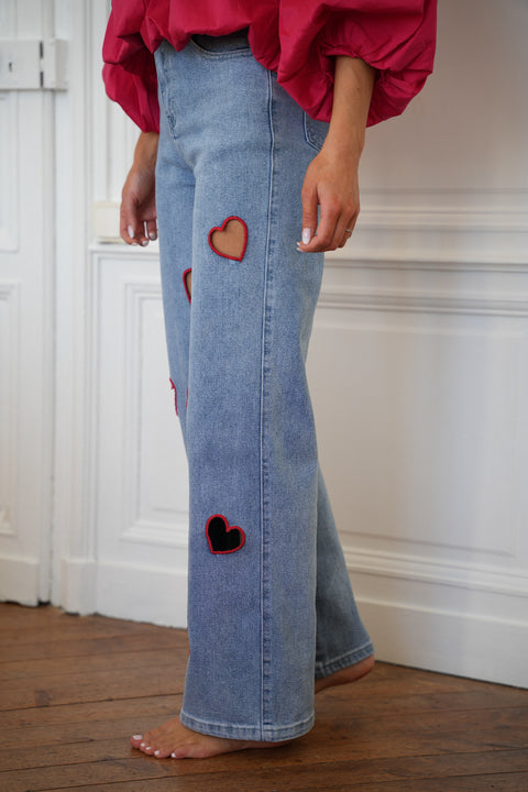 Loona bleu - Jean à cœurs
