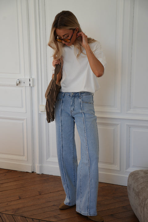 Emilia bleu - Jean droit