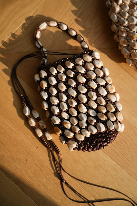 Suzana chocolat - Sac perlé