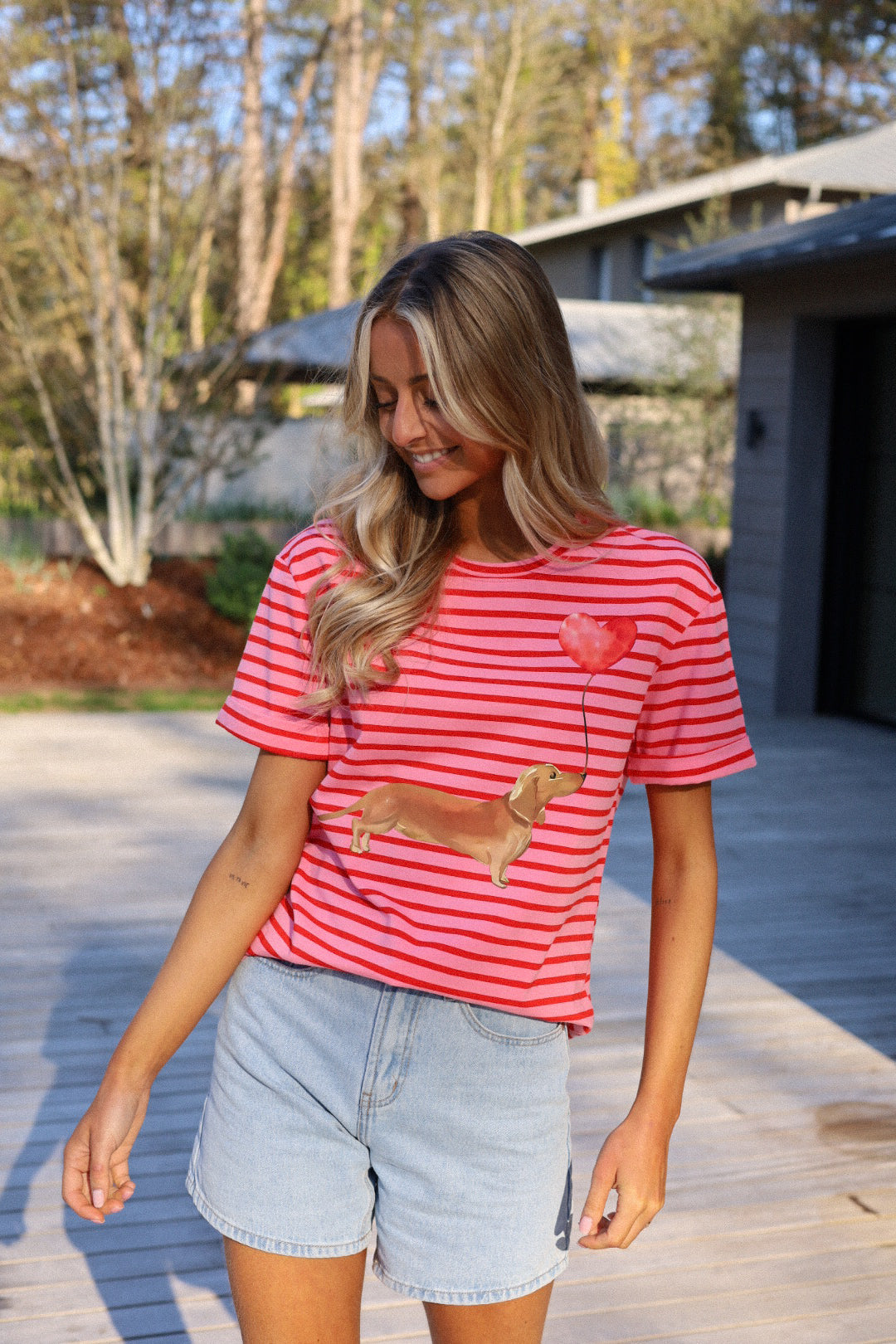 Val rose - T-shirt rayé