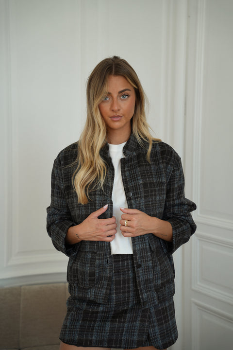 Lorie marine - Veste à carreaux