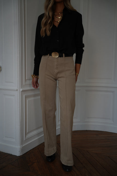 Moka beige - Jean droit