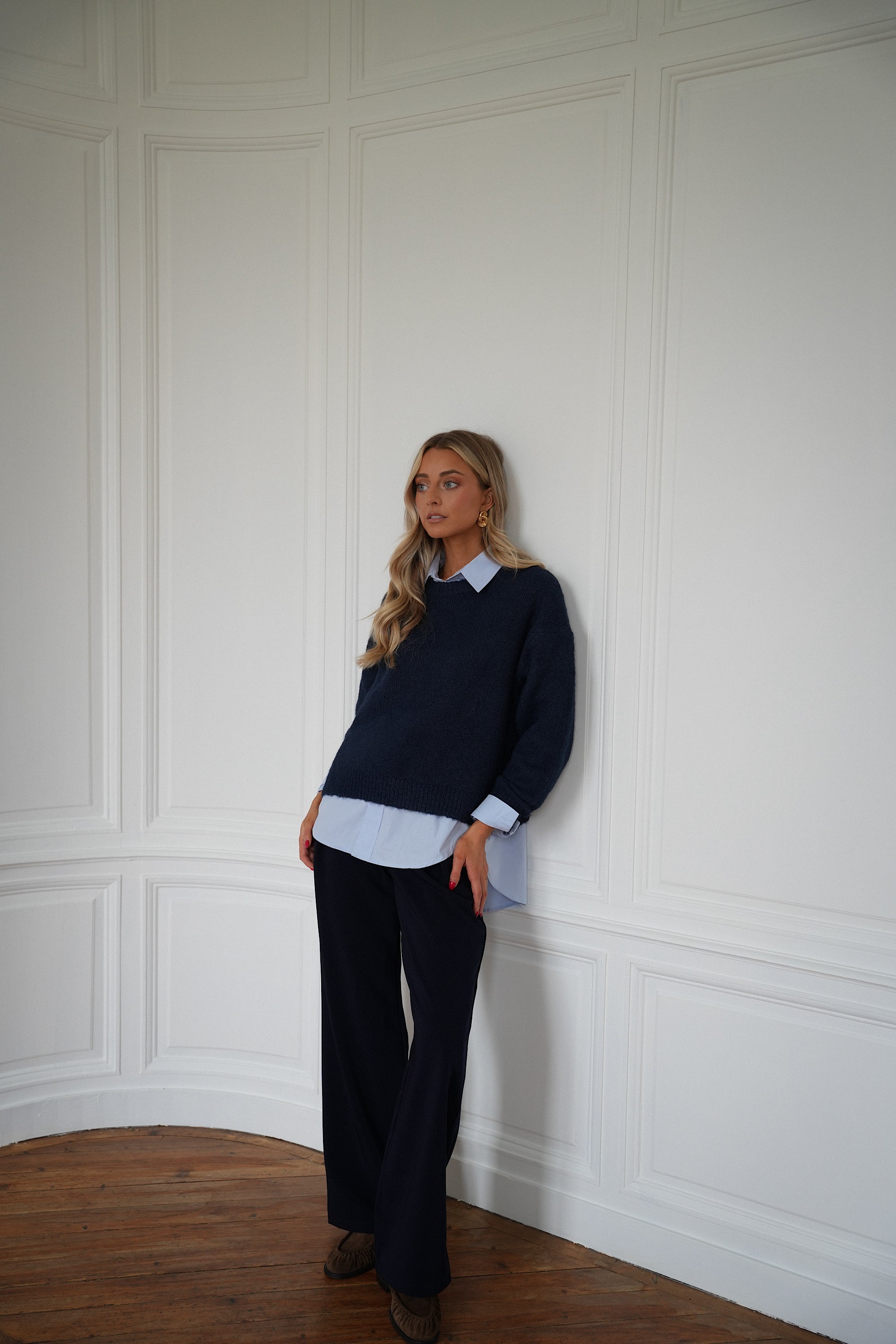 Sandro marine - Pantalon droit