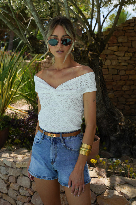Catia blanc - Top dentelle