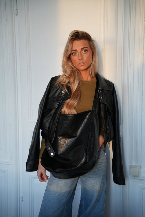 Jelly noir - Sac en similicuir