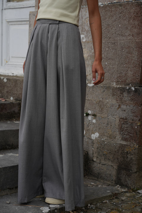 Manolia gris - Pantalon évasé