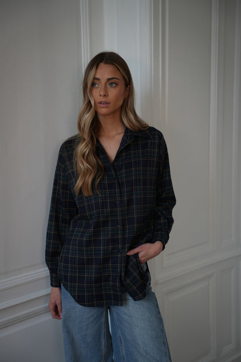 Amanda marine - Chemise à carreaux