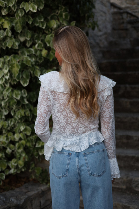 Giada blanche - Blouse dentelle