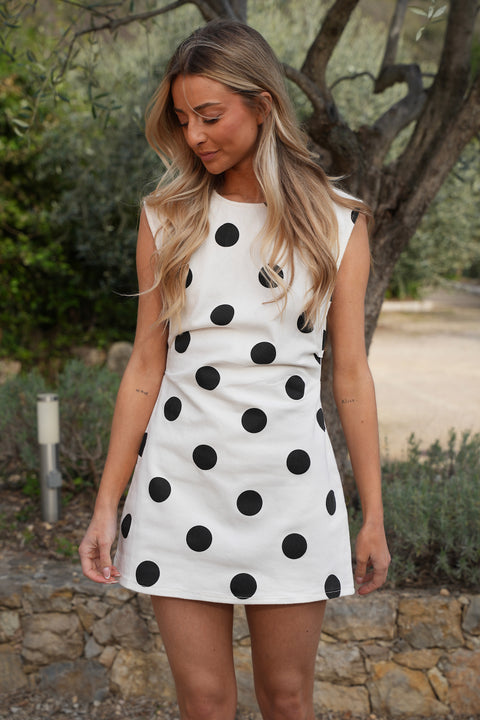 Olivia blanche - Robe à pois