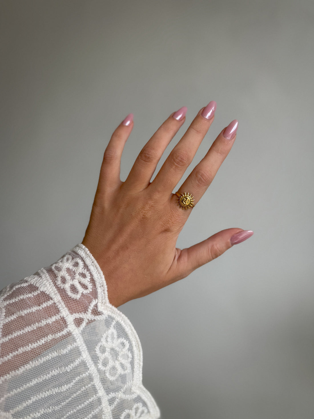 Adelle dorée - Bague acier