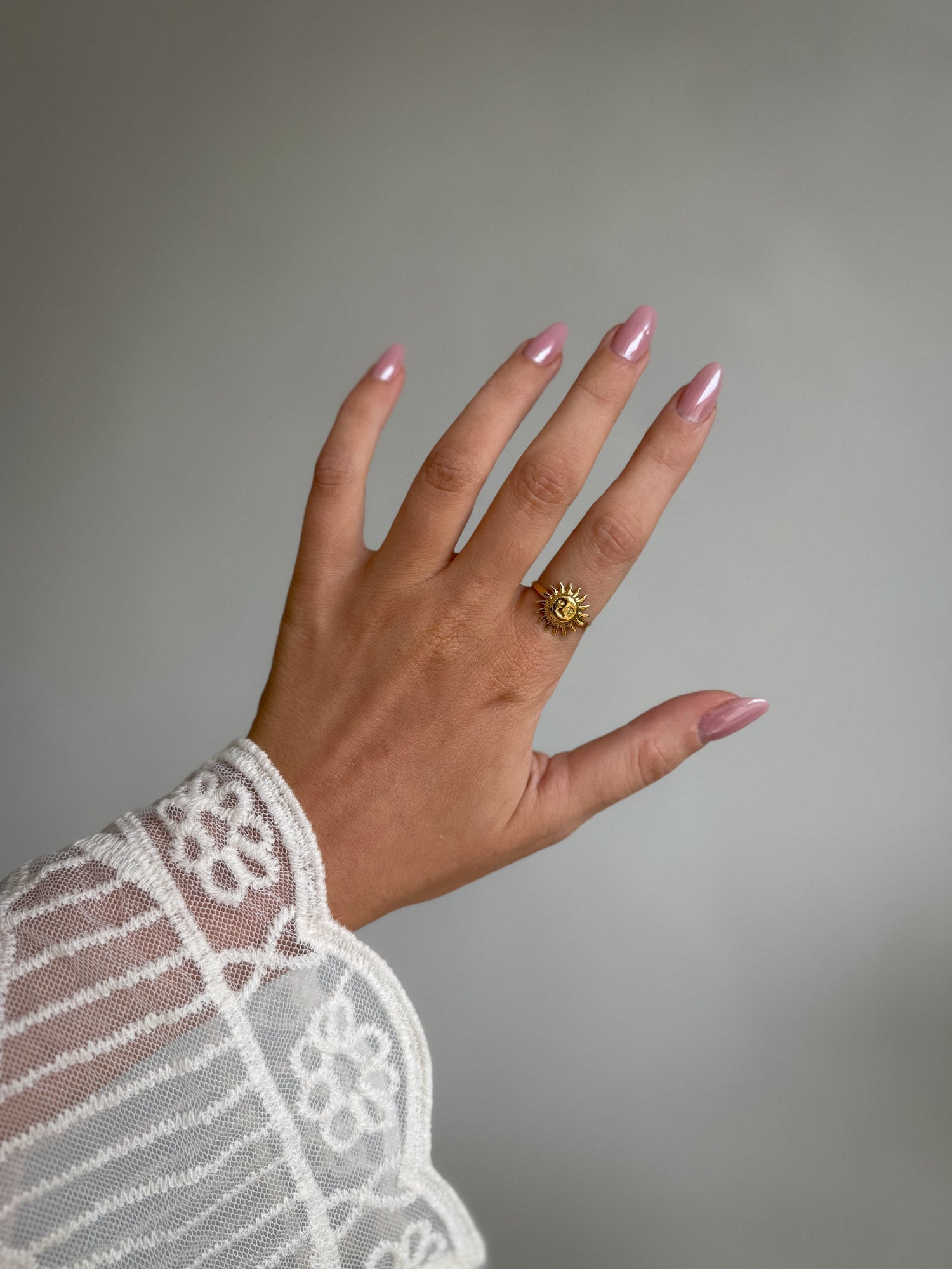 Adelle dorée - Bague acier