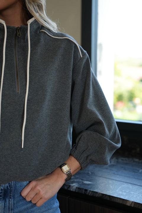 Roman gris - Sweat-shirt zippé