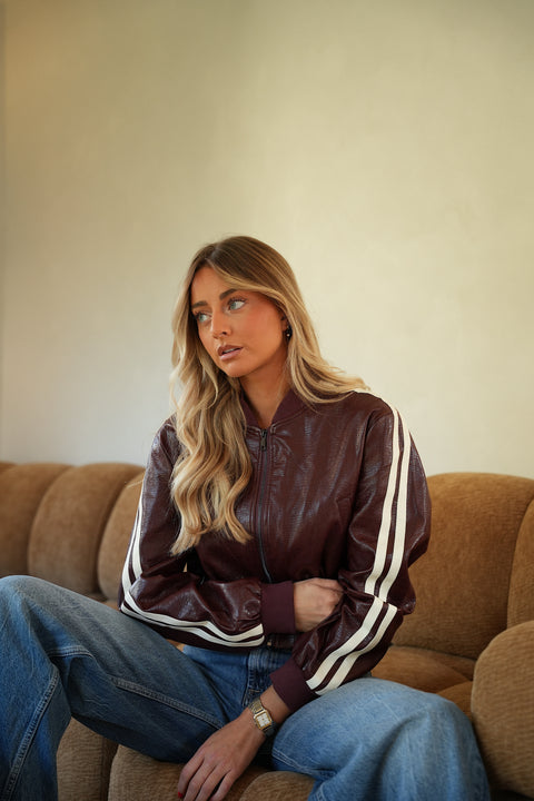 Naelle prune - Veste à bandes