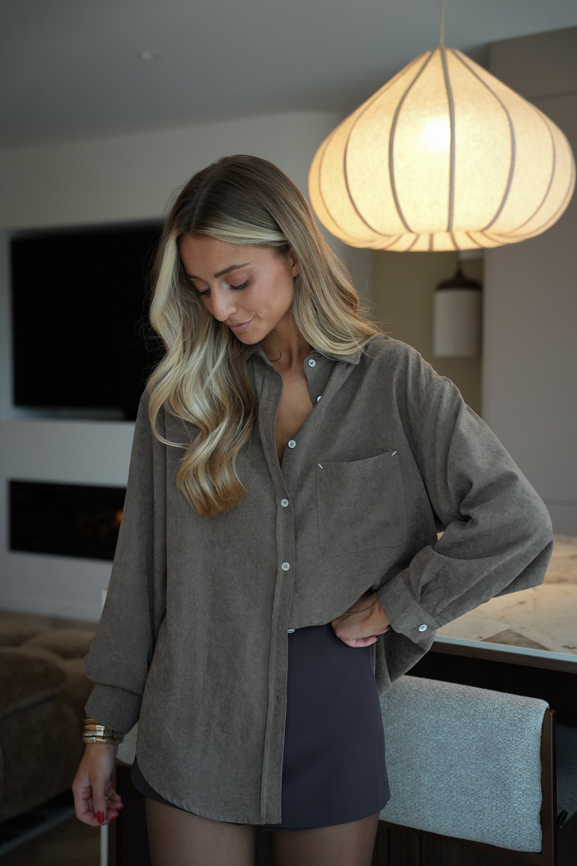 Shella taupe - Chemise ample