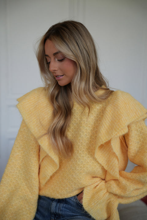 Cintia jaune - Pull volanté