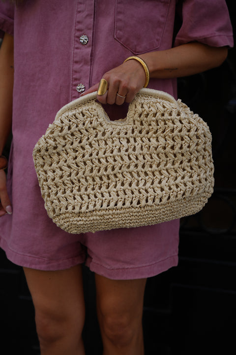 Maria beige - Sac en paille