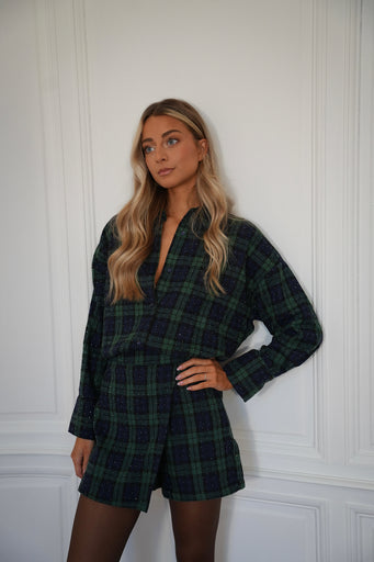 Ava verte - Chemise strass