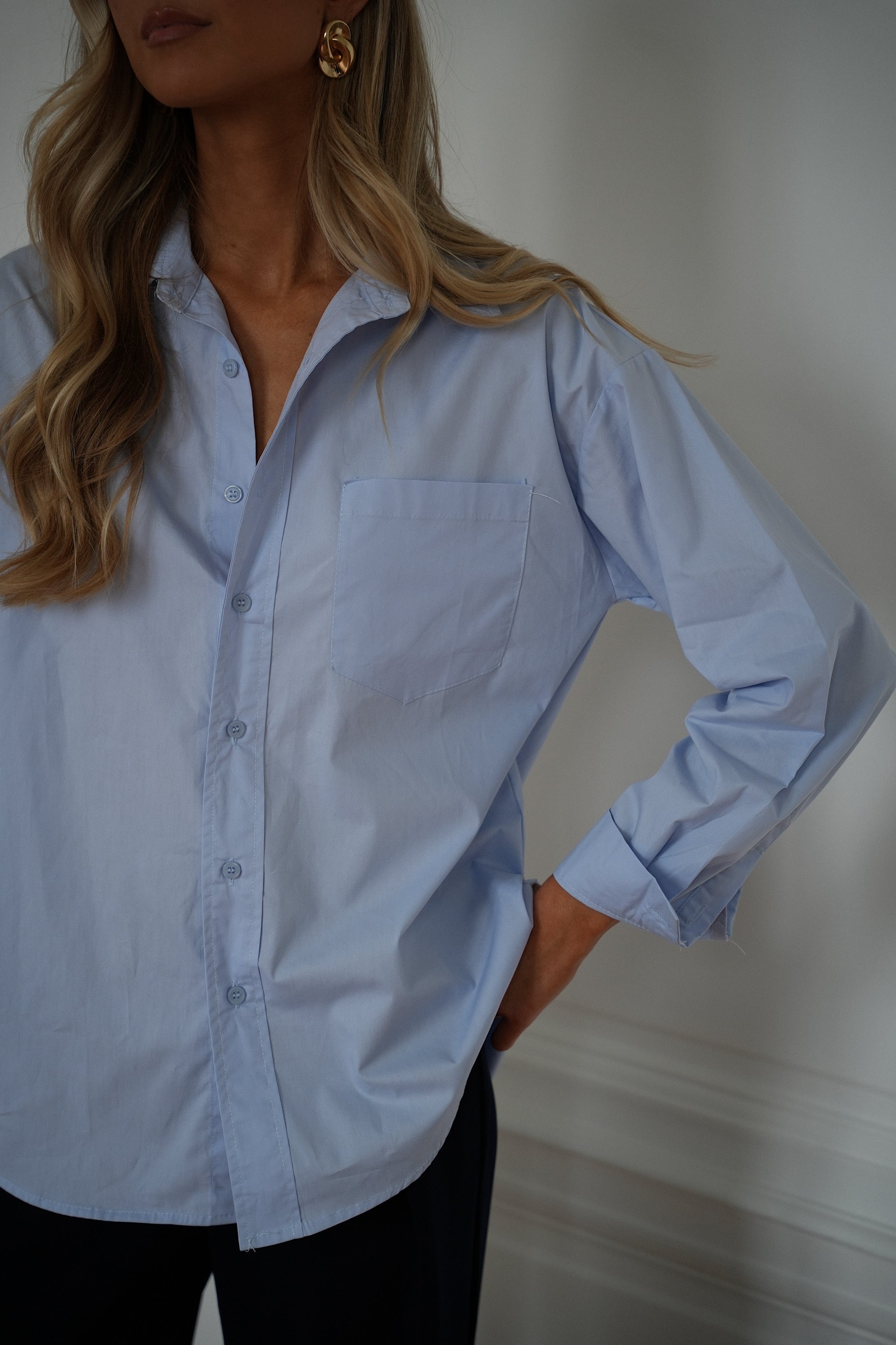 Célia bleue - Chemise droite