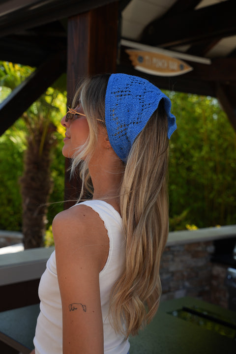 Gipsy bleu - Bandana crochet