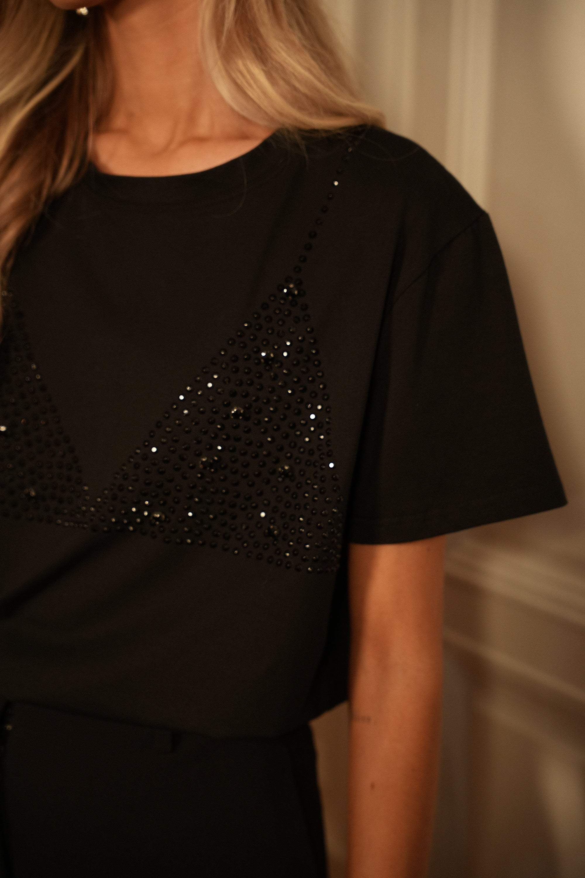 Alison noir - T-shirt strass