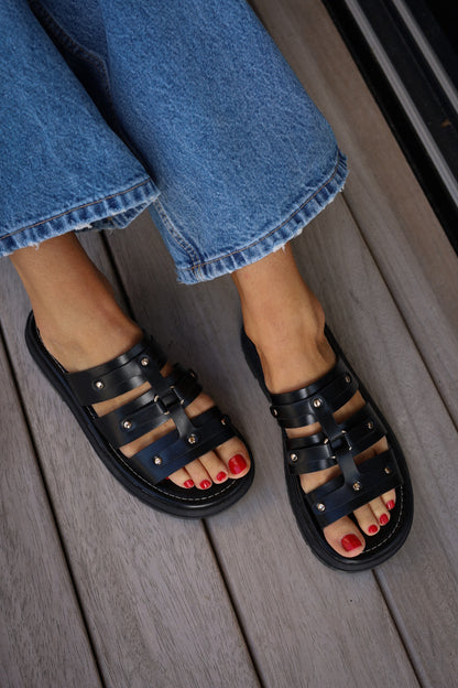 Chloé noires - Mules similicuir