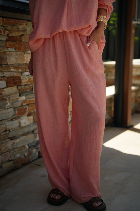Ayna corail - Pantalon droit