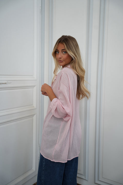 Sellia rose - Chemise rayée