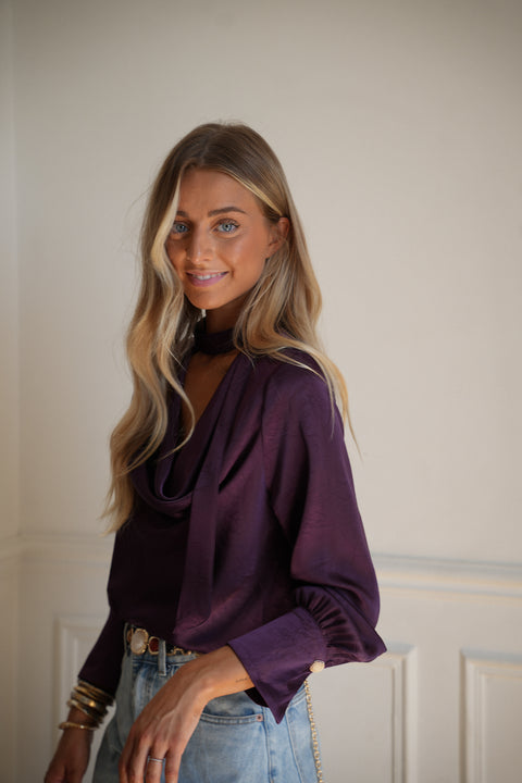 Sandra prune - Blouse fluide