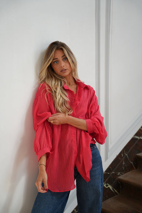 Sellia rouge - Chemise rayée