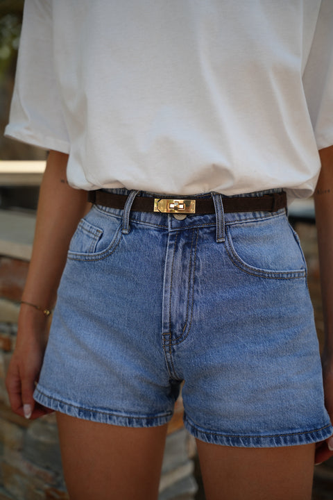 Kamille chocolat - Ceinture daim