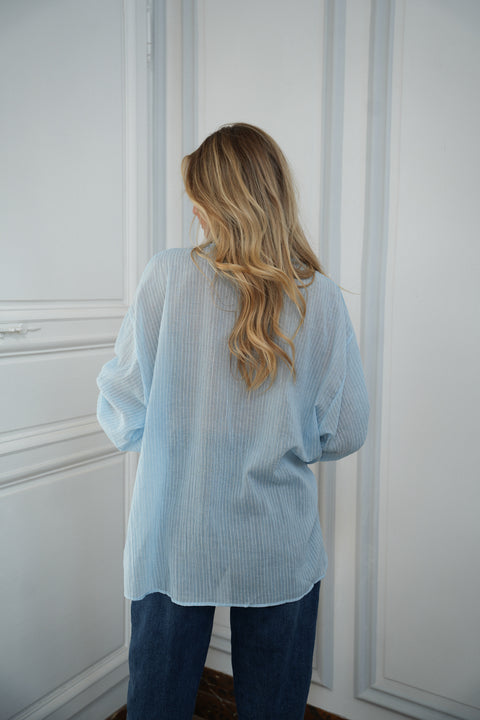 Sellia bleue - Chemise rayée