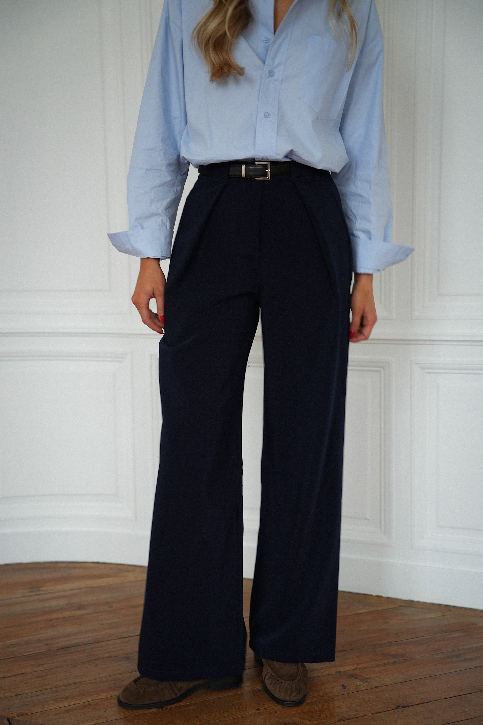 Sandro marine - Pantalon droit