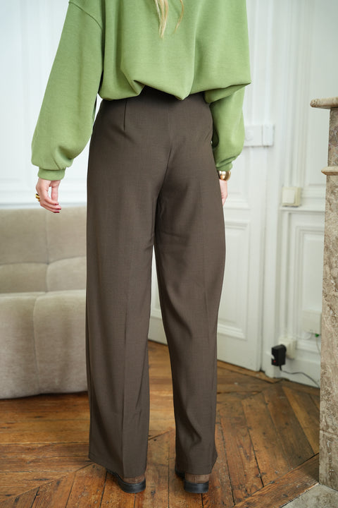 Alfa chocolat - Pantalon droit
