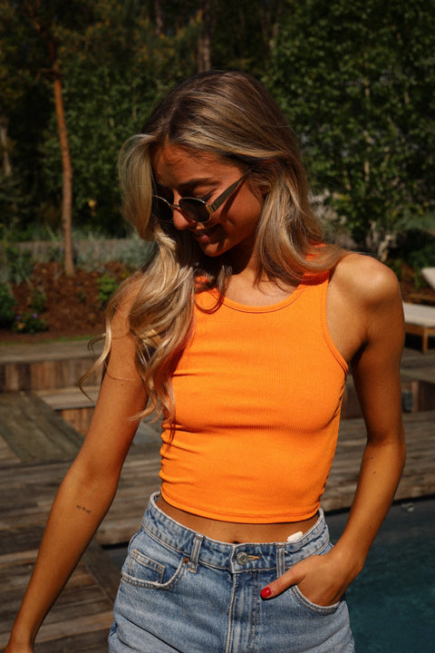 Kara orange - Top sans manches