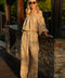 Nita camel - Blouse imprimée