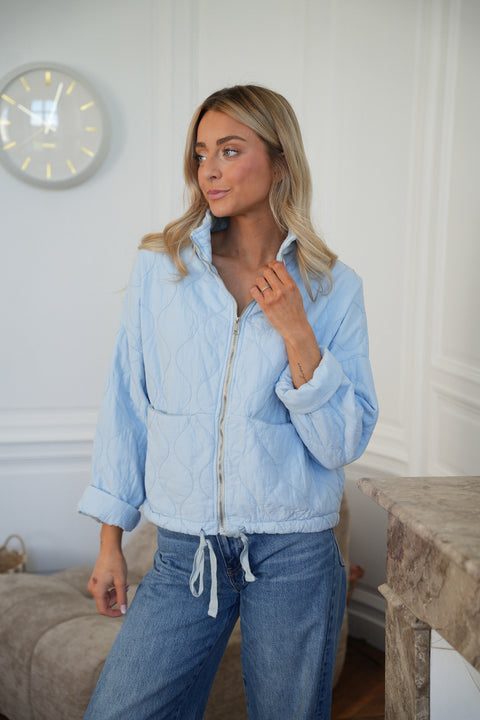 Tressia bleu ciel - Veste zippée