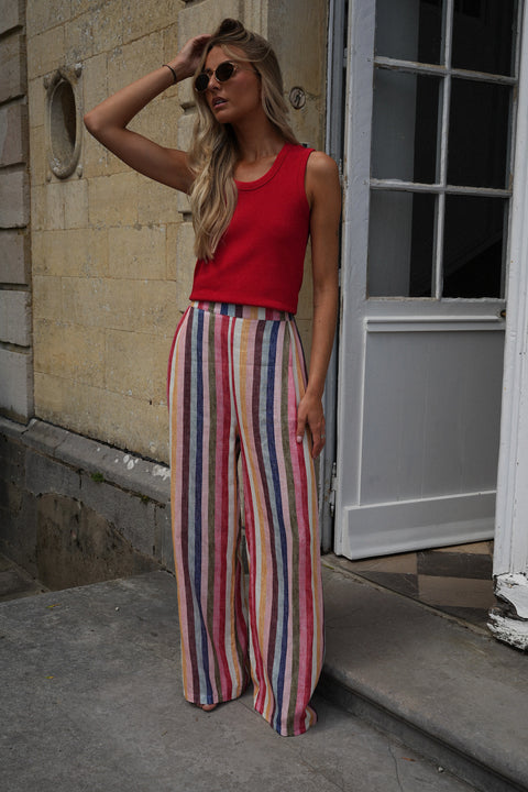 Leya coloré - Pantalon rayé