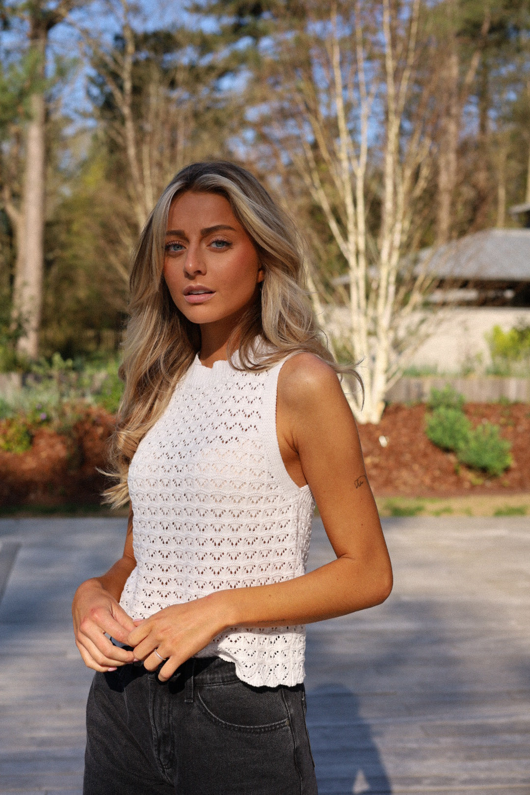 Ellen blanc - Top brodé