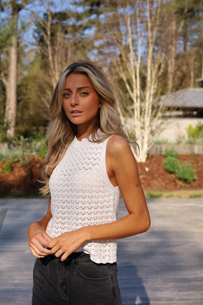 Ellen blanc - Top brodé