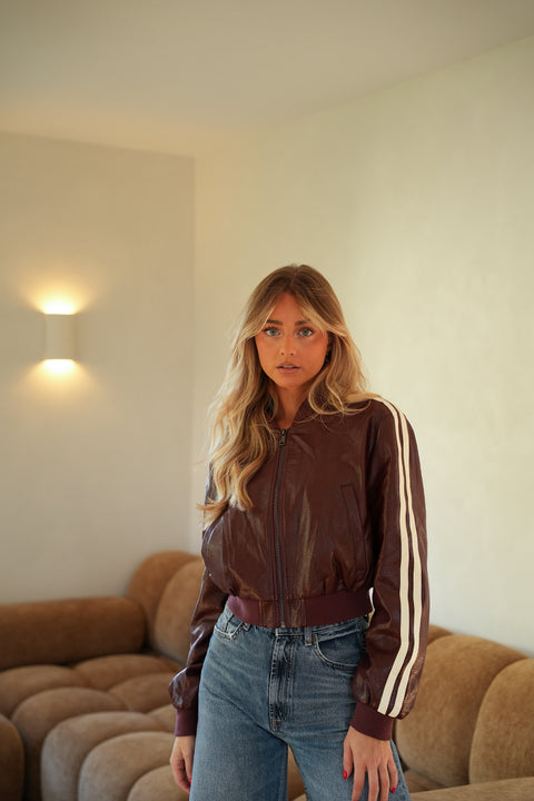 Naelle prune - Veste à bandes