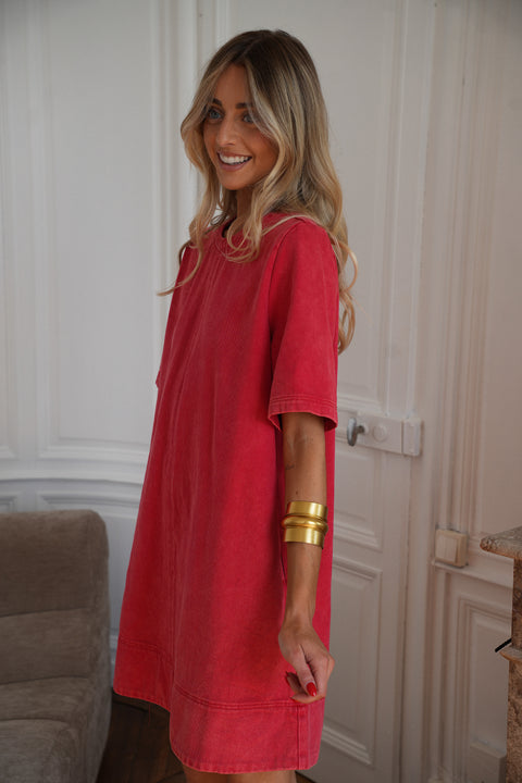 Zaho rouge - Robe en jean