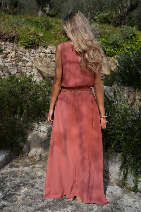 Elize terracotta - Ensemble jupe/top