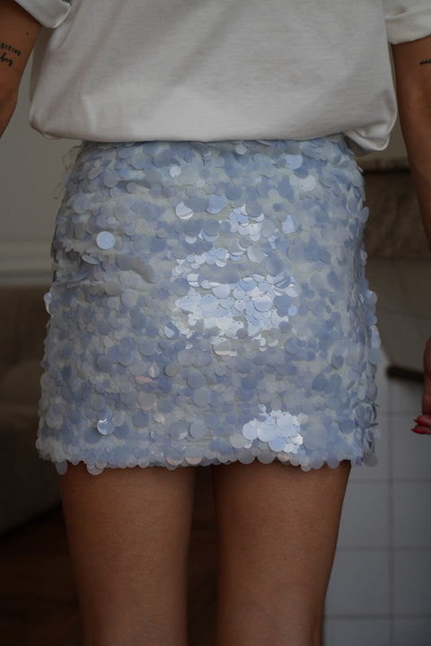 Cara bleue - Jupe à sequins