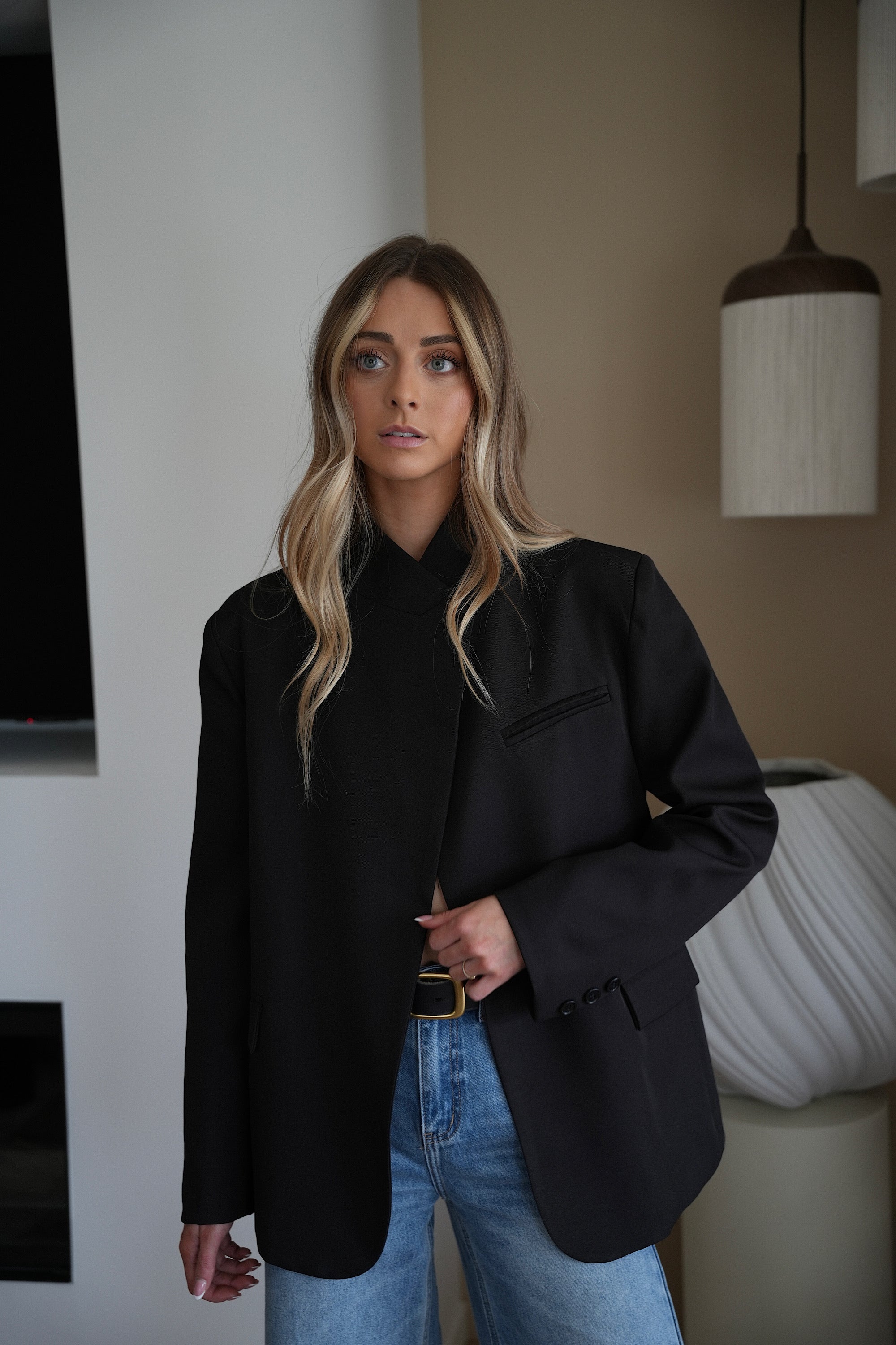 Manon noir - Blazer asymétrique