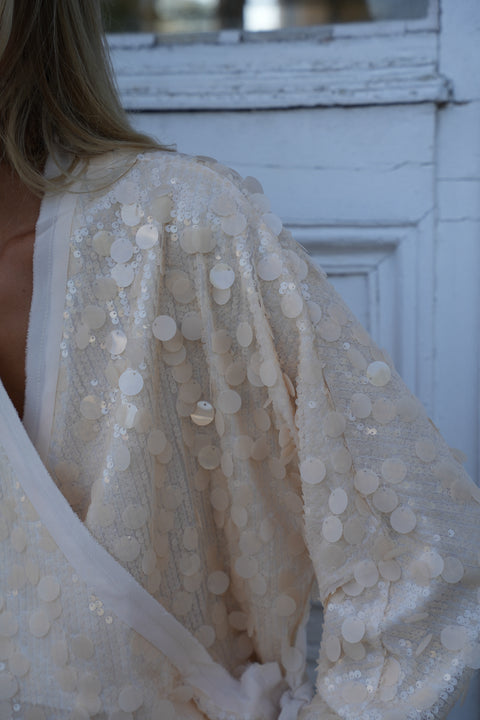 Evy crème - Gilet à sequins