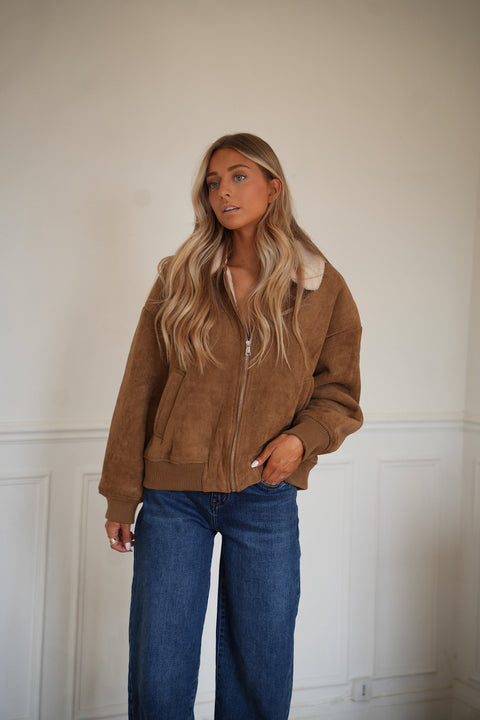 Noela marron - Veste fourrée