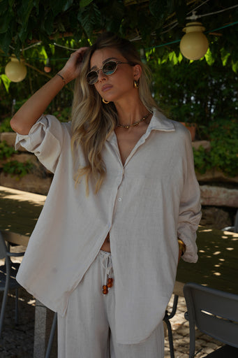Lexie beige - Chemise dos nu