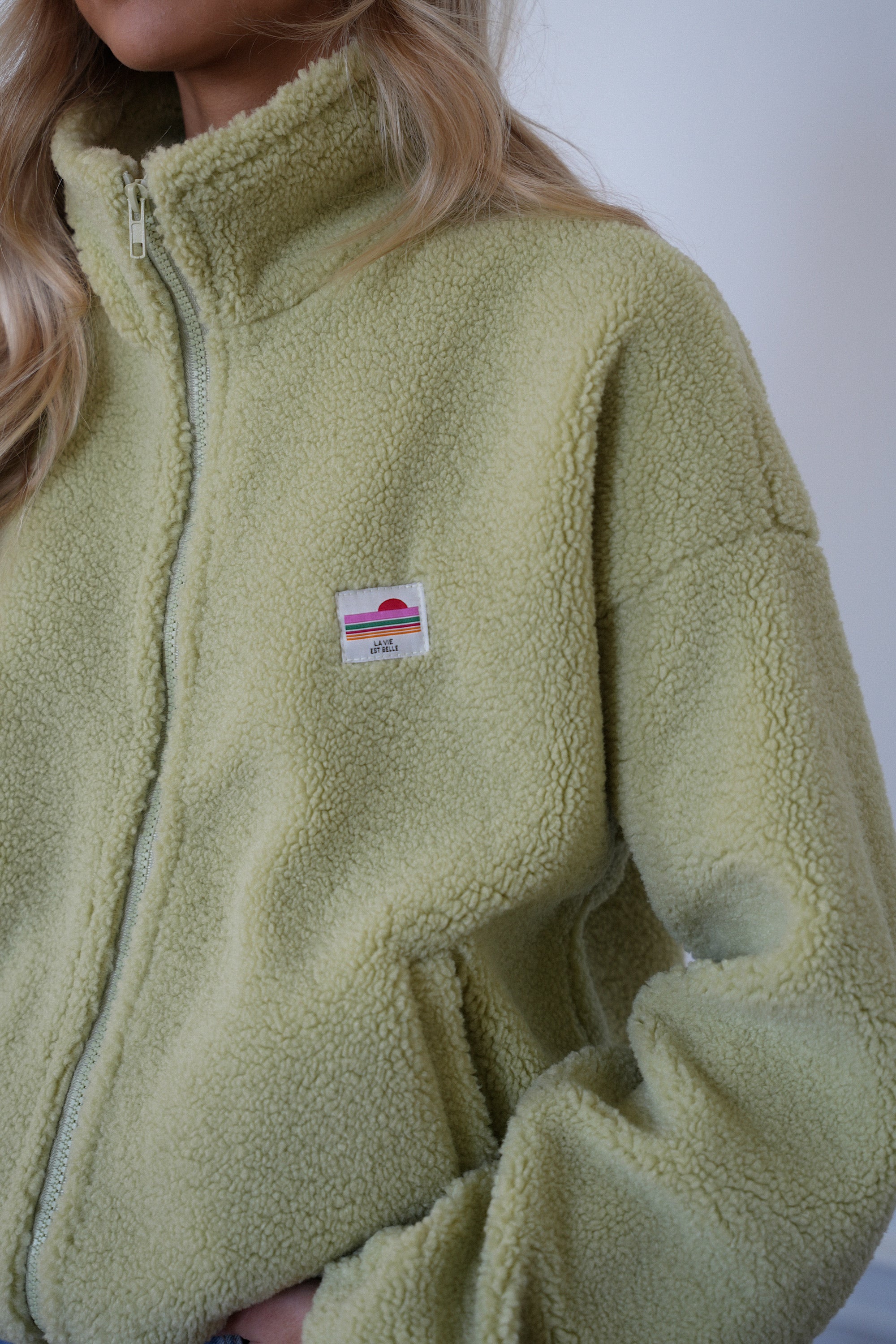 Lydie vert anis - Veste polaire