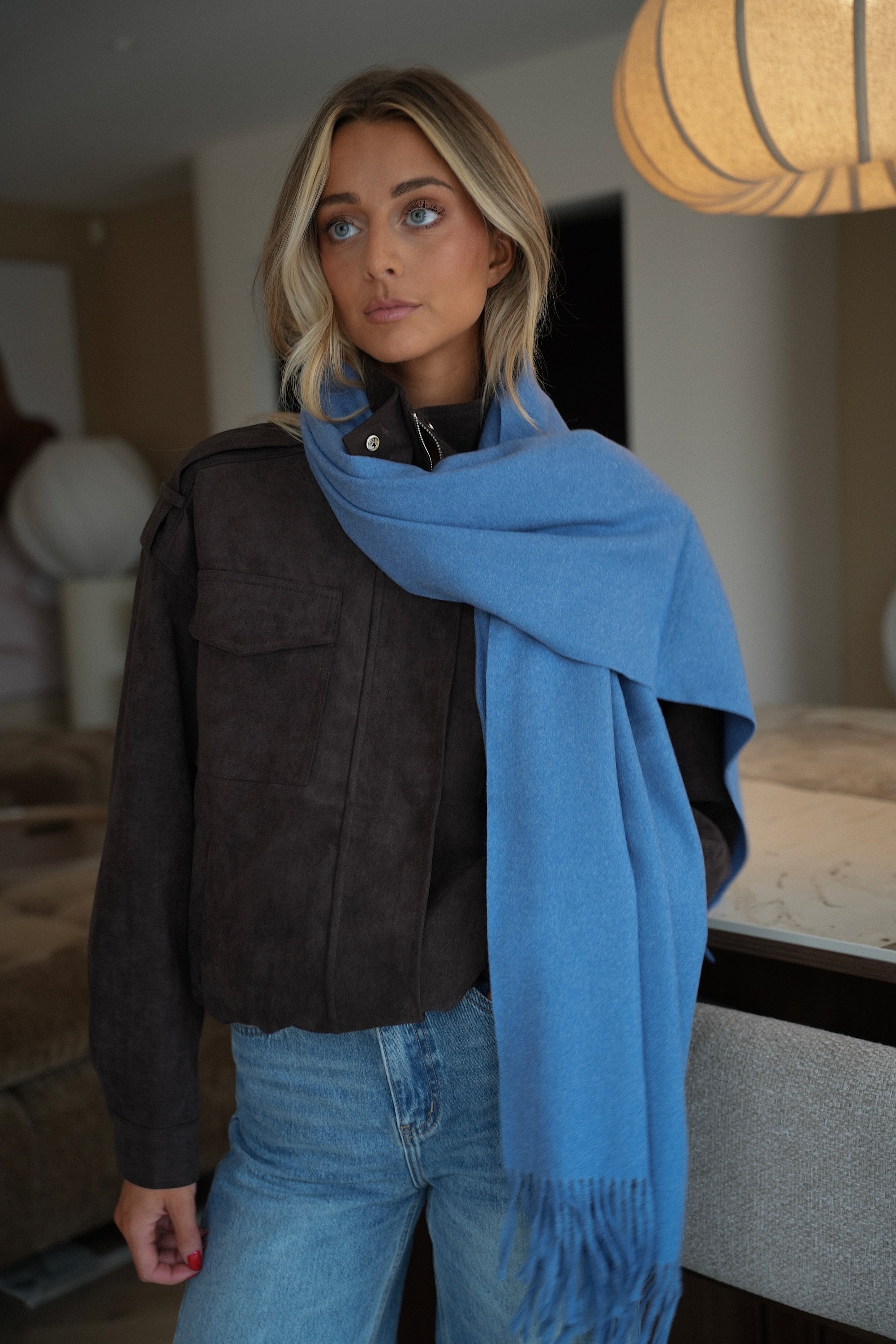 Capucine bleu azur - Écharpe douce