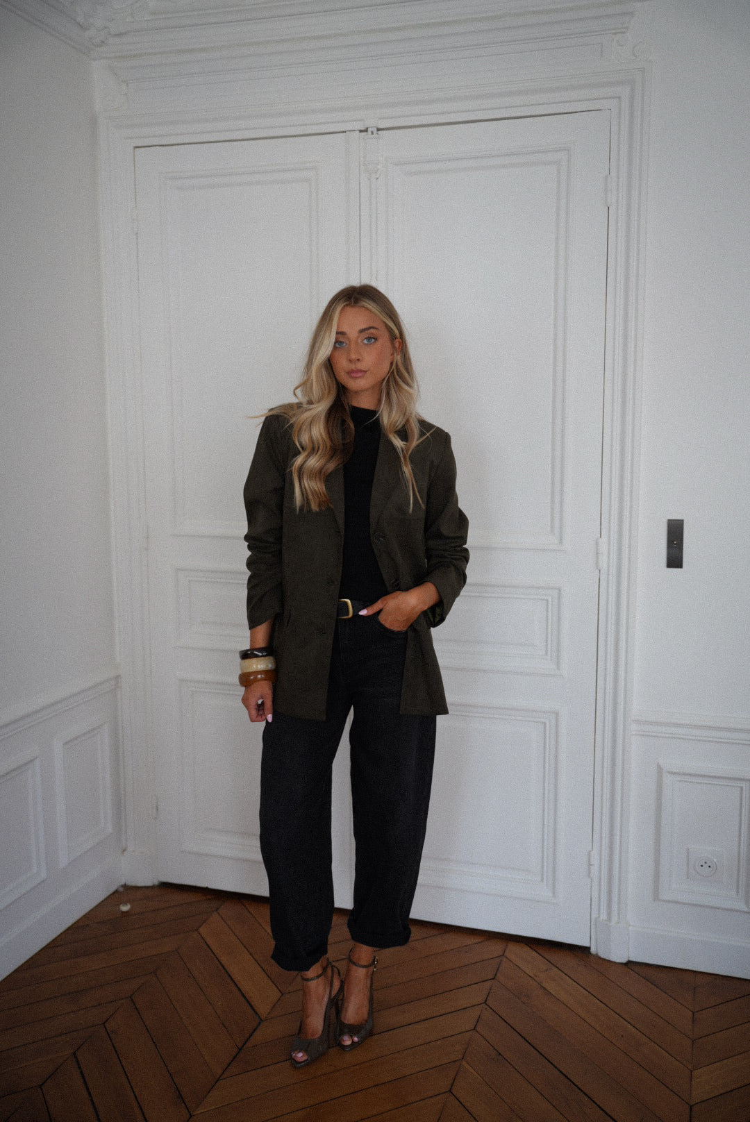 Marylin kaki - Veste suédée